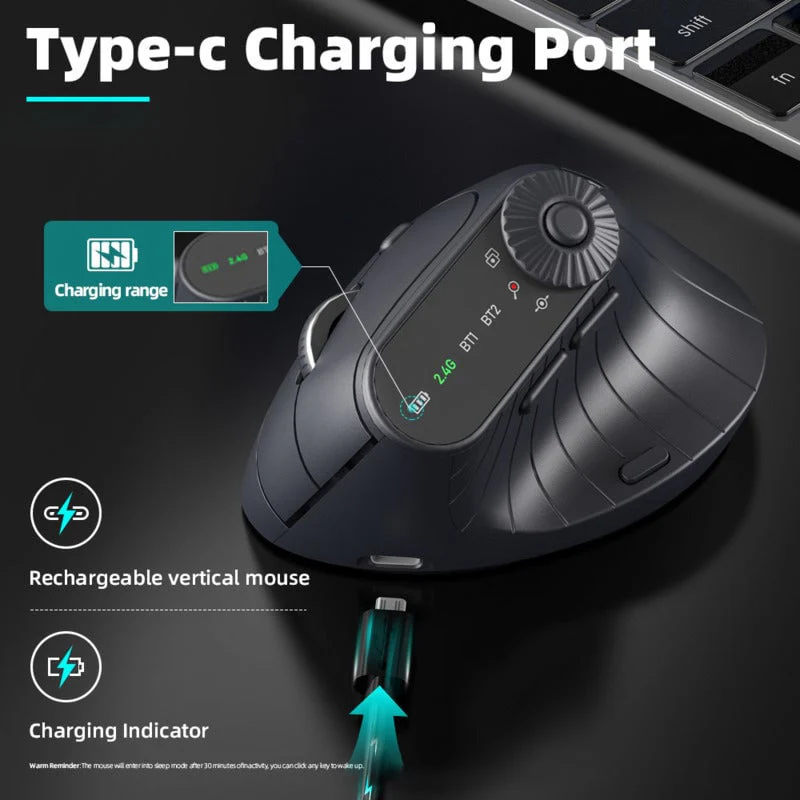 Ergonomic Triple-Connect Wireless Mouse - Image 3